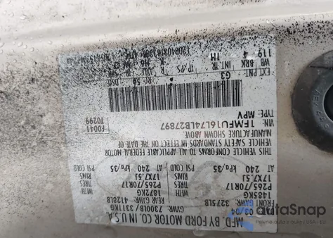 2004 Ford Expedition Nbx/Xlt из США, поврежденный, VIN 1FMFU16L74LB27897